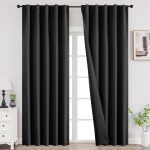 Blackout Curtains for Bedroom, Black Out Curtains 108 Inch Long, Room Darkening Noise Reducing Wrinkle-Free Drapes, 108'' Long Drapes for Living Room 2 Panels (W52 x L108 Inch)