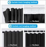 Room Divider Curtains Total Blackout Privacy Curtain Panel Room Thermal Insulated Noise Reduction Curtains for Bedroom Window Living Room Ceiling Track Curtain W 15 ft × H 9 ft Black