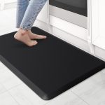 Kitchen Mat Cushioned Anti Fatigue Rug 17.3"x28" Water Resistant, Non Slip, Standing and Comfort Desk/Floor Mats for House Sink Office (Black)