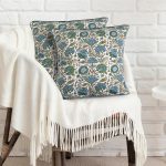 Block Print Asparagus Green Pillow Cover 18" x 18" (Pack of 2) Decorative Couch Pillows for Living Room, Farmhouse Chic Boho Cute Outdoor Pillows Covers Gifts for Spring, Mother's Day