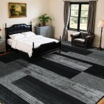 8x10 Washable Area Rugs for Living Room and Bedroom, Vintage Checkered Pattern Non-Slip Carpet, Stain Resistant Low Pile Soft Rug for Dining Room,Office,Nursery,Kids Room(8x10,Gray)