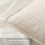 Decorative Linen Euro Sham Pillow Covers 24x24 Natural Beige Boho Farmhouse Neutral Couch Throw Pillows for Bed Pack of 2 Accent Modern Pillowcase Sofa Livingroom Home Decor
