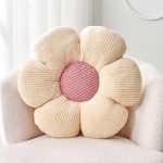 Flower Throw Pillow, Soft White 14.9" Shaped Floor Pillow for Home Decor, Cute Aesthetic Plush Decorative Pillows for Bed, Sofa, Couch