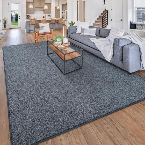 Modern 3x5 Area Rugs for Bedroom Living Room, Memory Foam Low-plie Carpet Rug for Kids Playroom, Indoor Floor Rug for Bedside Dorm Dining Room Home Decor, Dark Blue and White