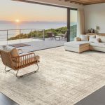 Washable Area Rug 8x10, Large Soft Rugs for Living Room Vintage Beige Carpet 8x10 Area Rugs for Bedroom Dining Room Non-Slip Stain Resistant Under Table Rug