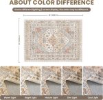 10x14 Area Rugs,Stain Resistant Washable Rug,Ultra-Thin Rugs for Living Room,Bedroom,Non-Slip Backing Home Decor Large Area Rug (Orange,10'x14')