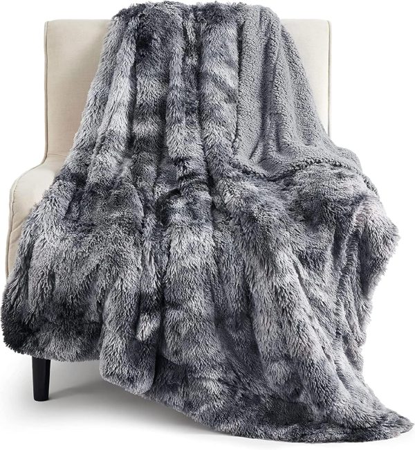 Fluffy Fuzzy Faux Fur Throw Blanket for Couch, Soft Sherpa Fleece Cozy Gifts for Women, Plush Bed Blanket Room Decor for Men, Thick Warm Teen Gifts Winter Bedding